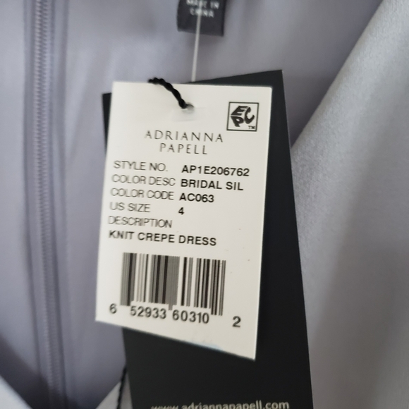 NWT Adrianna Papell Silver Gray Sleeveless Draped Formal Maxi Column Dress - Picture 9 of 9